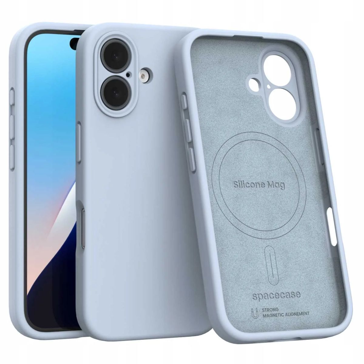 Spacecase Silikoonümbris iPhone 16 Baby Blue