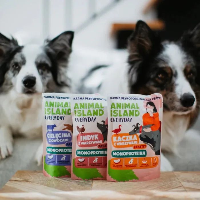 ANIMAL ISLAND Everyday Monoprotein Veal, Duck, Turkey - wet dog food - 9x300g