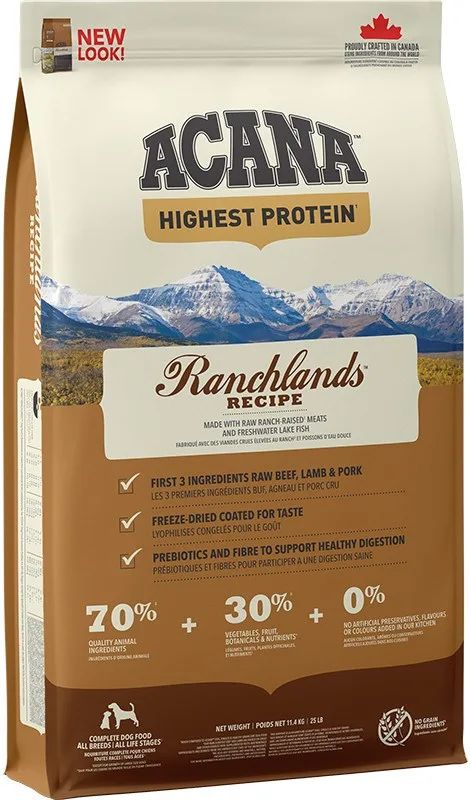 ACANA Highest Protein Ranchlands - dry dog food - 11,4kg
