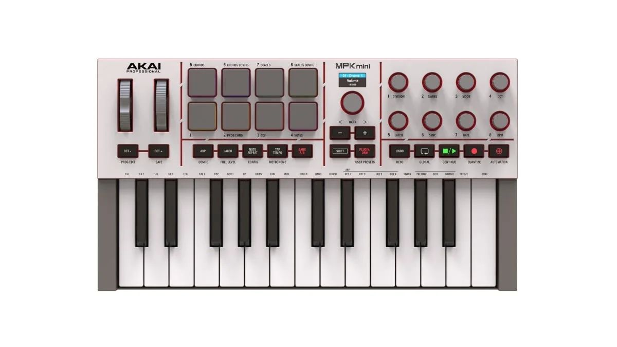 AKAI MPK Mini MK4 - MIDI controller / control keypad, white