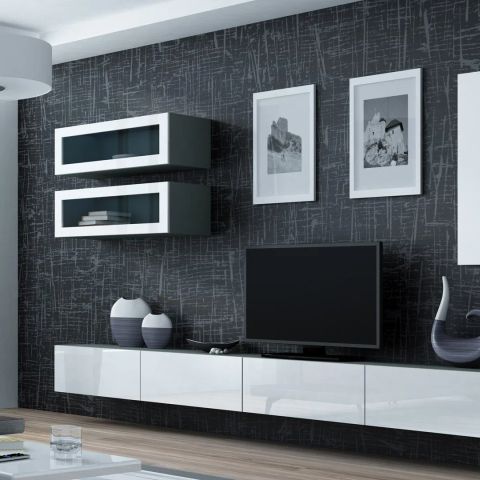 Cama Living room cabinet set VIGO 11 grey/white gloss