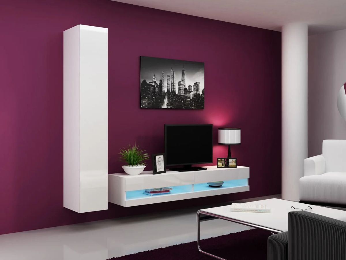 Cama Living room cabinet set VIGO NEW 9 white/white gloss
