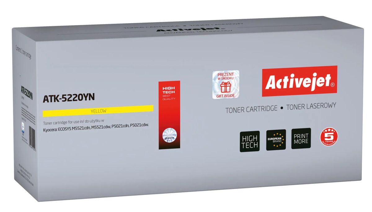 Activejet ATK-5220YN toner (replacement for Kyocera TK-5220M; Supreme; 1200 pages; yellow)