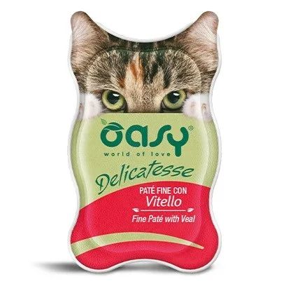 OASY Delicatesse Fine paté with Veal - wet cat food - 85g