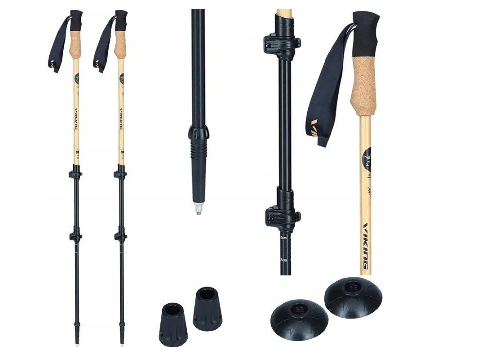 Viking Bamboo Pro Trekking Poles Brown 65-135