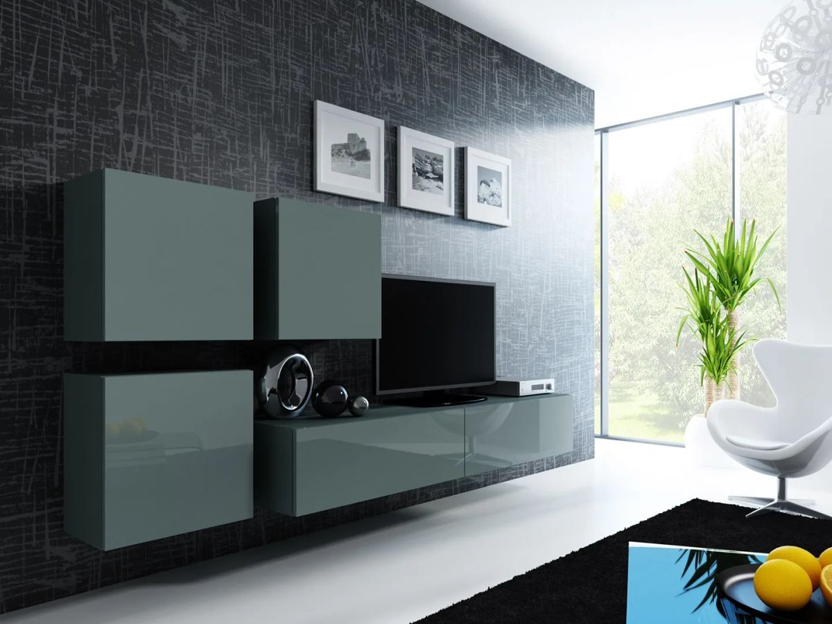 Cama Living room cabinet set VIGO 23 grey/grey gloss
