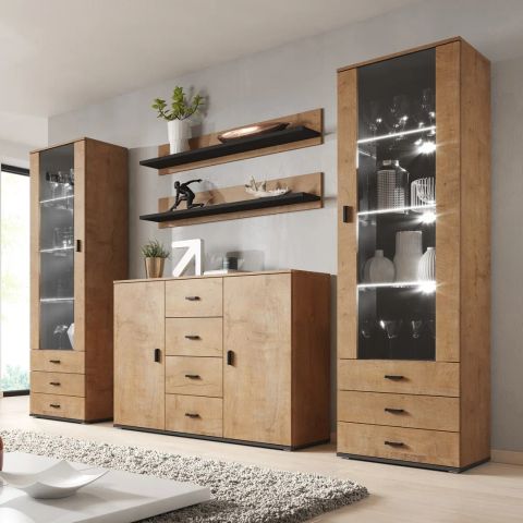 Cama set of two shelves 125cm SOHO lefkas oak/black