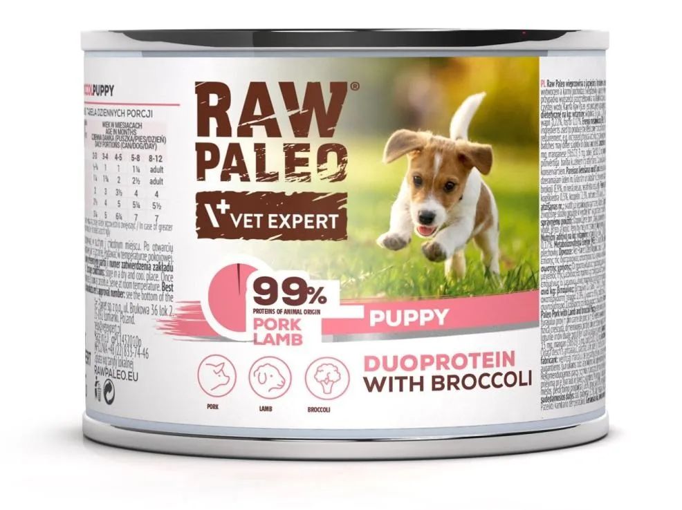 VETEXPERT Raw Paleo Duoprotein Pork & Lamb Puppy - wet dog food - 200g