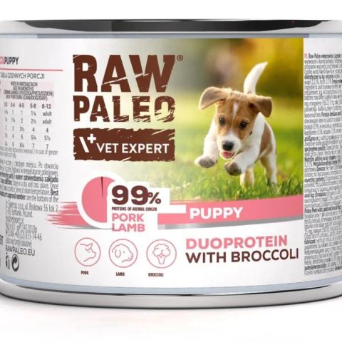 VETEXPERT Raw Paleo Duoprotein Pork & Lamb Puppy - wet dog food - 200g