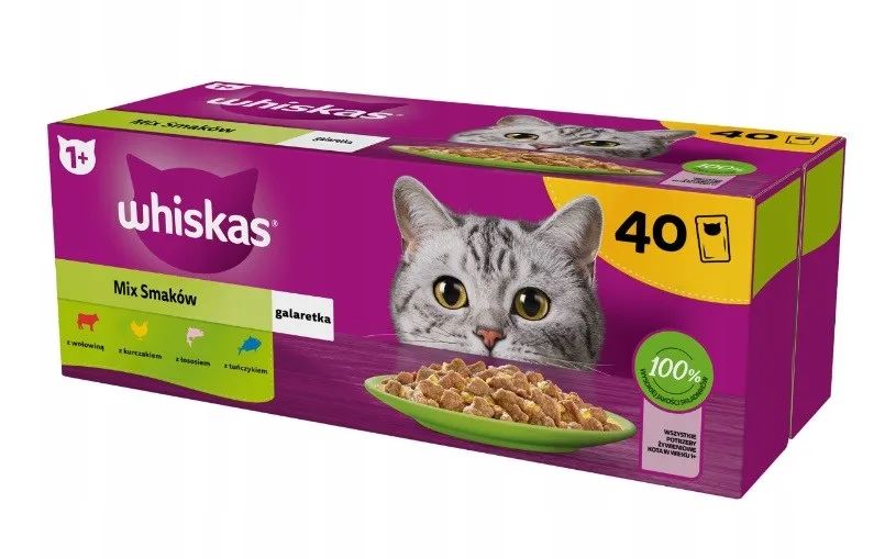 WHISKAS Mix Favourites in jelly - wet cat food - 40x85 g