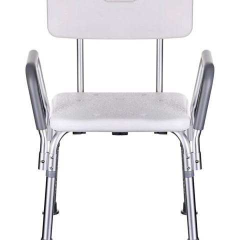 Shower chair with backrest and armrests