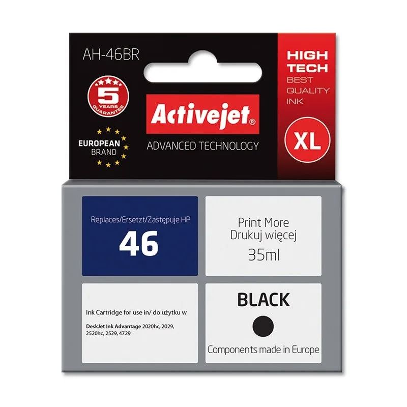 Activejet AH-46BR Ink (replacement HP 46 CZ637AE; Premium; 35 ml; black)