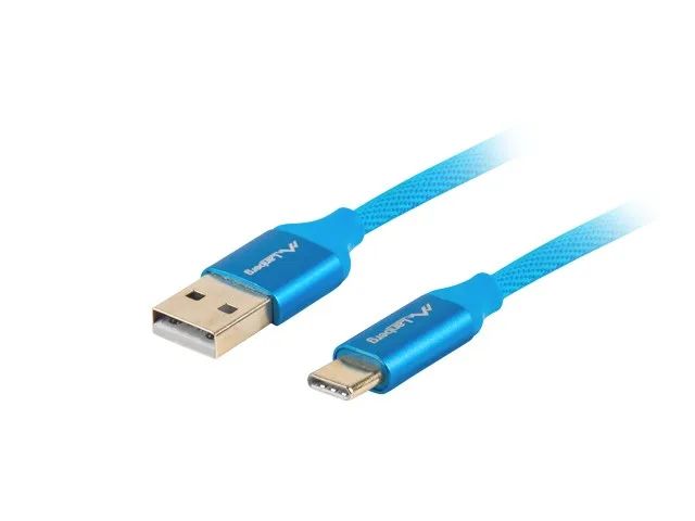 Lanberg | USB Type-C to USB Type-A 2.0 Cable Blue QC 3.0 Premium, 1.8 m | CA-USBO-22CU-0018-BL | USB Type-C to USB Type-A