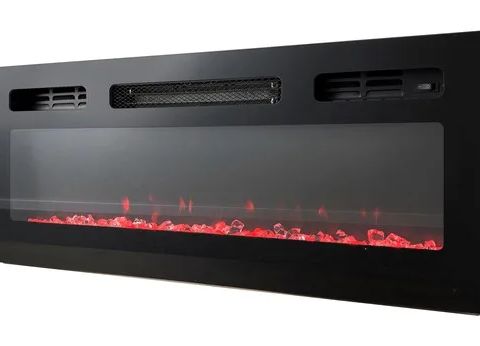 RTV EVA cabinet with electric fireplace 180x40x52 cm graphite/glossy graphite