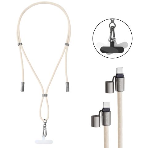 CABLE USB-C TO USB-C 1.65M/LANYARD BEIGE 7991001 INTENSO