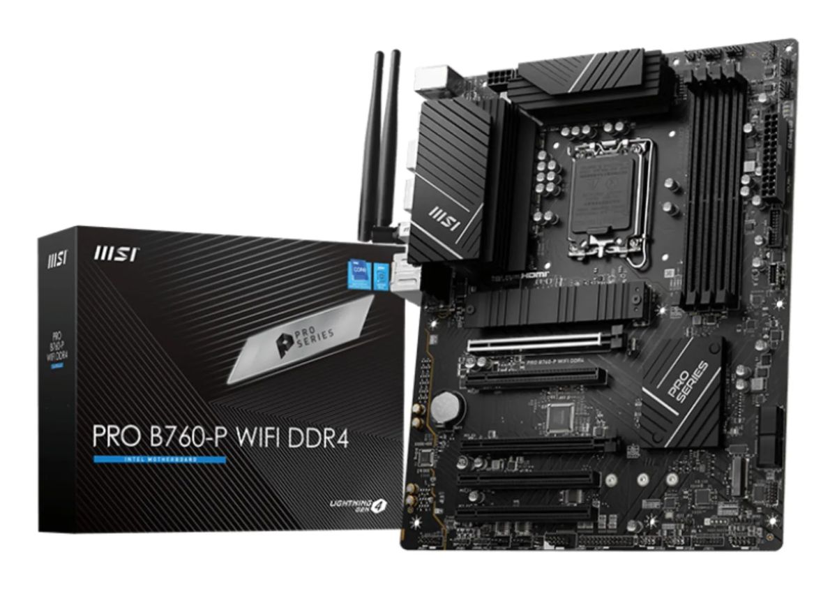 Mainboard|MSI|Intel B760 Express|LGA1700|ATX|Memory DDR4|Memory slots 4|5xPCI-Express 5.0 16x|2xM.2|1xHDMI|1xDisplayPort|4xUSB 2.0|2xUSB 3.2|1xUSB-C|1xPS/2|1xOptical S/PDIF|1xRJ45|5xAudio port|PROB760-PWIFIDDR4