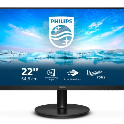 Philips V Line 222V8LA/00 computer monitor 54.6 cm (21.5") 1920 x 1080 pixels Full HD LCD Black