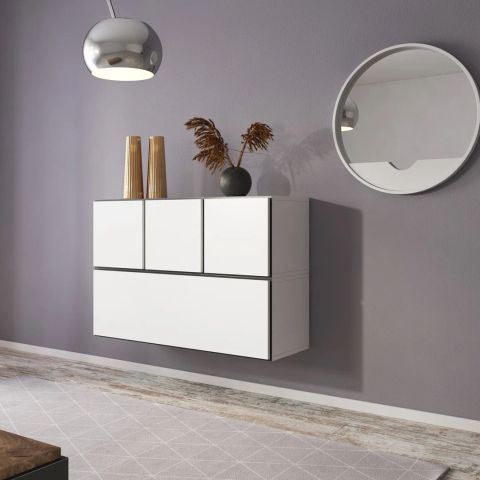Cama living room furniture set ROCO 13 (RO1 + 3xRO5) white/black/white