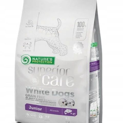NATURE'S PROTECTION Superior Care White Dogs Grain Free Junior Salmon - dry food for puppies - 10 kg