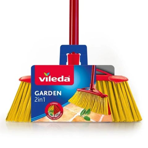 Broom VILEDA 2in1 Garden Outdoor (red/yellow)