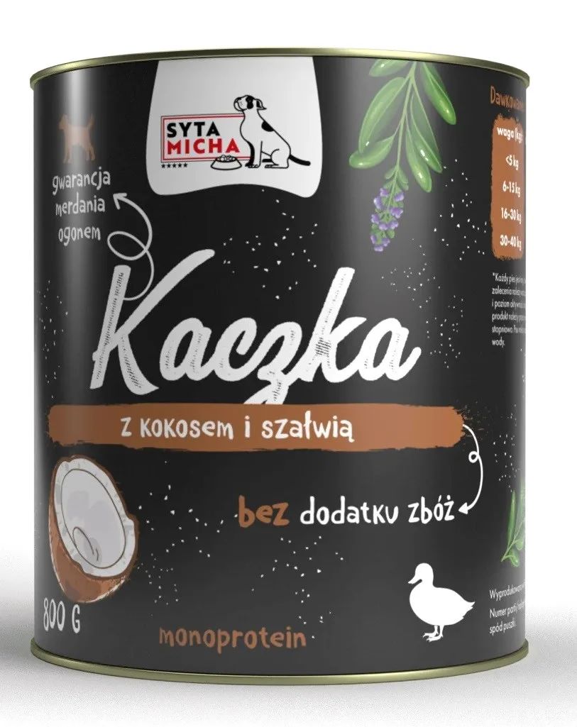 SYTA MICHA Duck with coconut and sage - wet dog food - 800g
