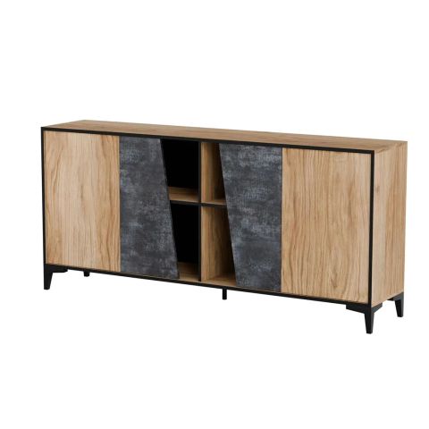 Cama 4D chest of drawers OVO 180x38xH83 oak/concrete