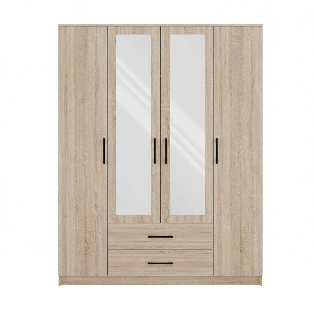 Topeshop ROMANA 160 SON bedroom wardrobe/closet 11 shelves 4 door(s) Oak