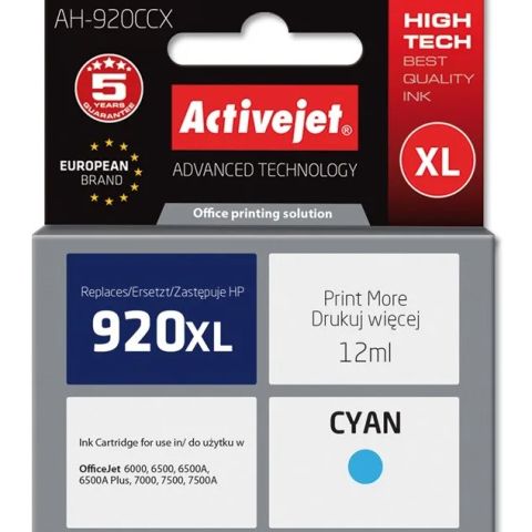 Activejet AH-920CCX Ink (replacement for HP 920XL CD972AE; Premium; 12 ml; cyan)
