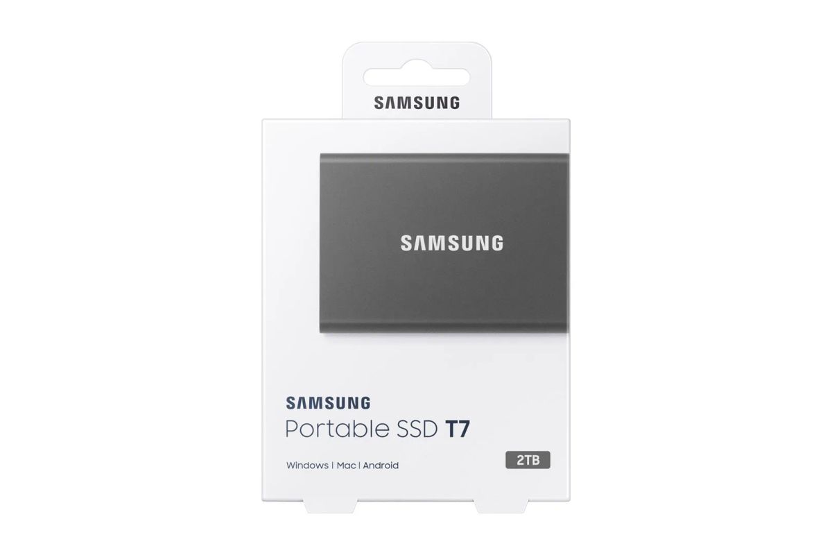 External SSD|SAMSUNG|T7|2TB|USB 3.2|Write speed 1000 MBytes/sec|Read speed 1050 MBytes/sec|MU-PC2T0T/WW