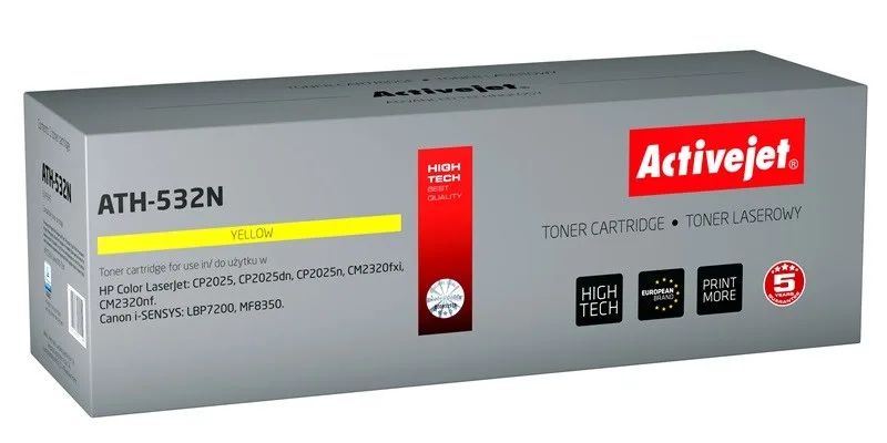 Activejet ATH-532N Toner (replacement for HP 304A CC532A, Canon CRG-718Y; Supreme; 3200 pages; yellow)