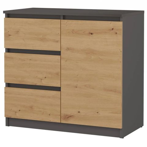 Topeshop 1D3S ANT/ART KPL chest of drawers