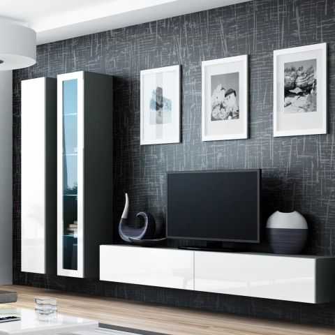 Cama Living room cabinet set VIGO 2 grey/white gloss