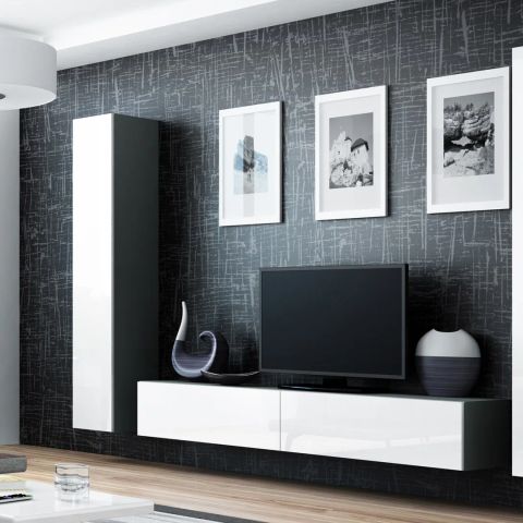 Cama Living room cabinet set VIGO 4 grey/white gloss