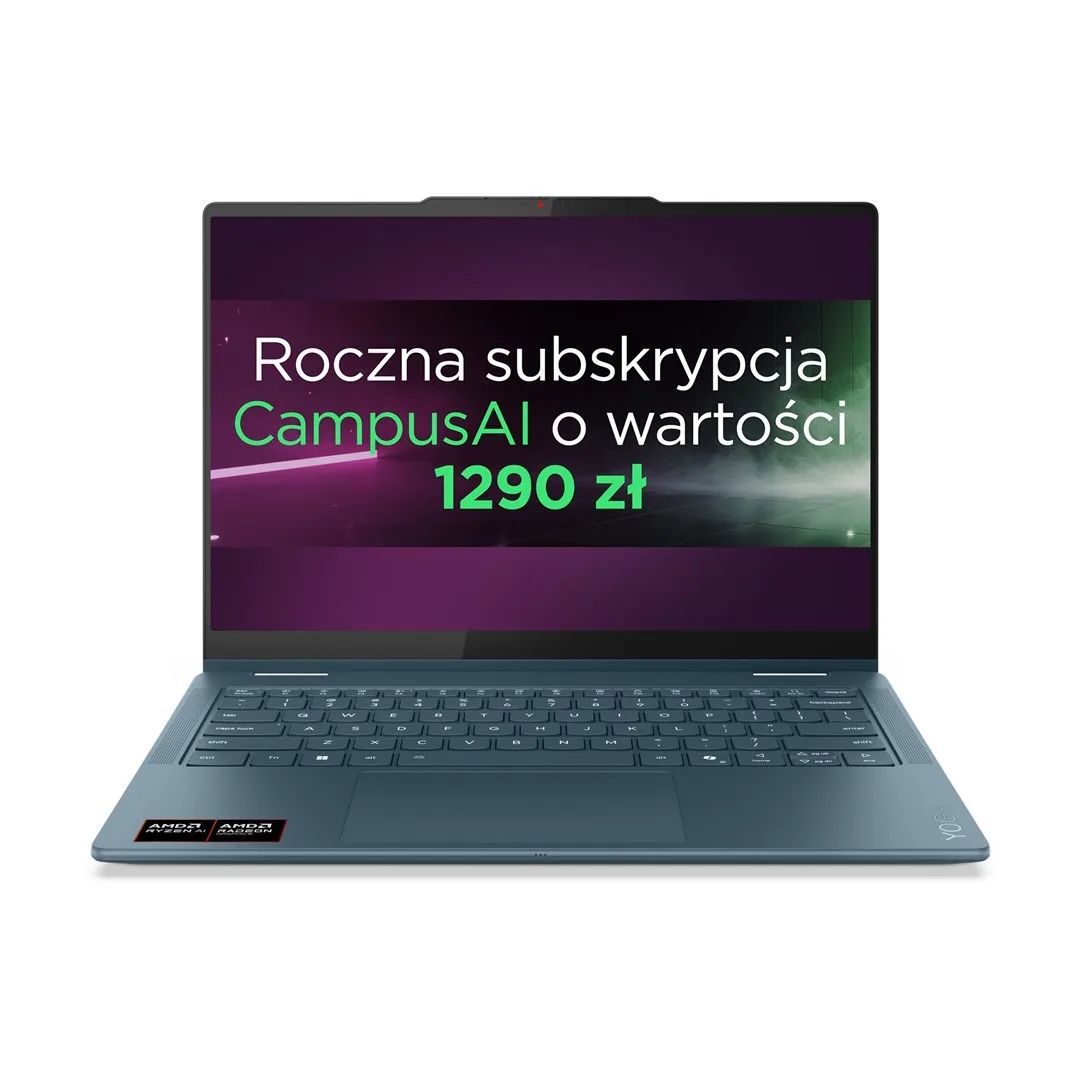 Lenovo Yoga 7 2-in-1 14AKP10 Copilot+ PC AMD Ryzen AI 5 340 Hybrid (2-in-1) 35.6 cm (14") Touchscreen WUXGA 16 GB LPDDR5-SDRAM 512 GB SSD Wi-Fi 7 (802.11be) Windows 11 Home Teal