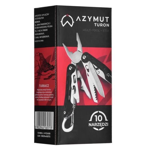 Multitool AZYMUT Turon - 10 tools + carabiner + belt pouch (H-P224108)