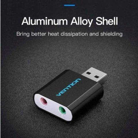 Vention USB External Sound Card Black Metal Type