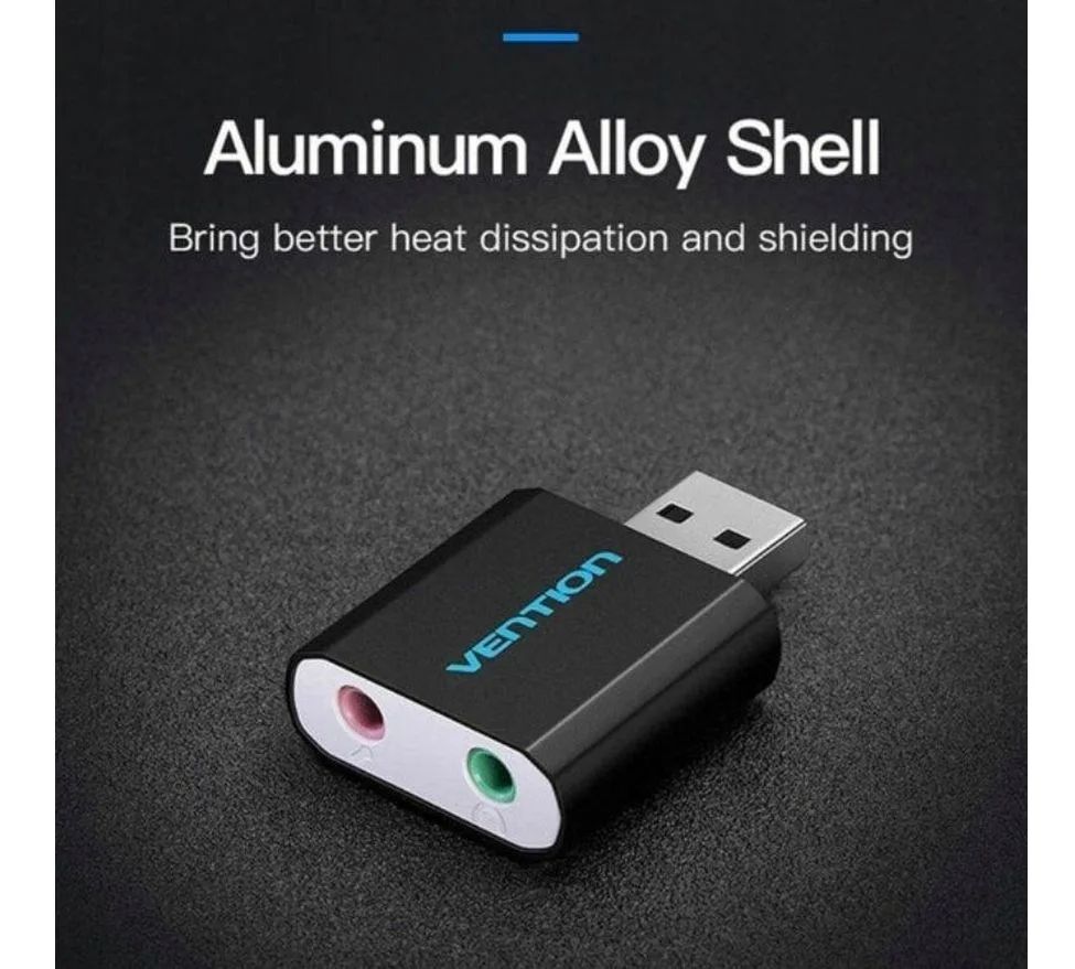 Vention USB External Sound Card Black Metal Type