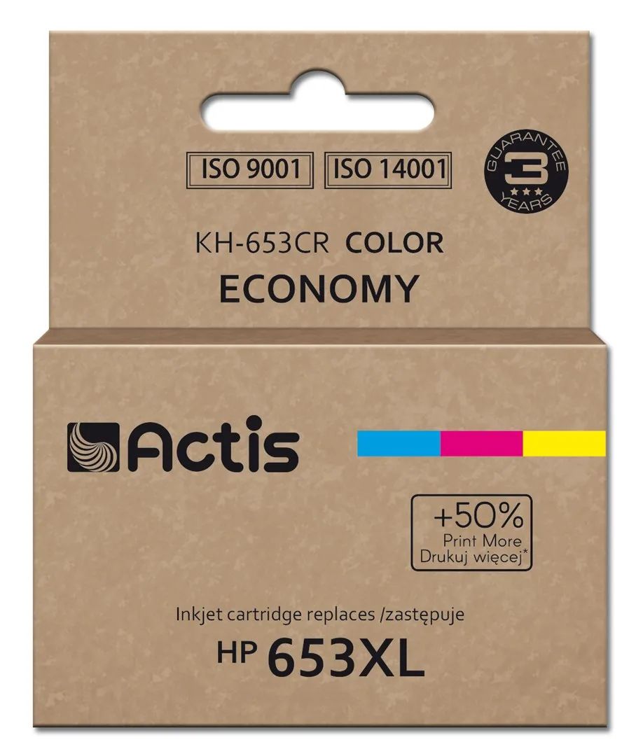 Actis KH-653CR Ink (replaces HP 653XL 3YM74AE; Premium; 18ml; 300 pages; color)