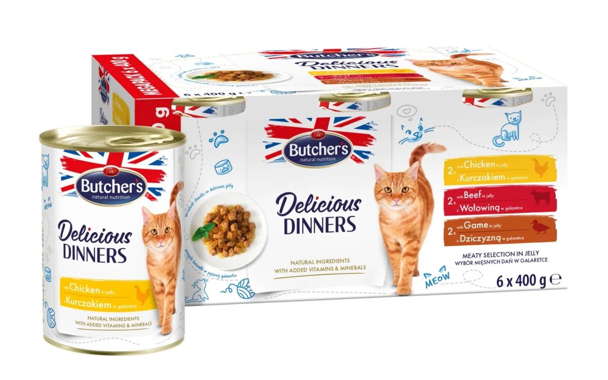 BUTCHER'S Delicious Dinners Meaty selection in jelly - wet cat food - 6 x 400g