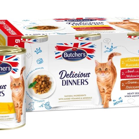 BUTCHER'S Delicious Dinners Meaty selection in jelly - wet cat food - 6 x 400g