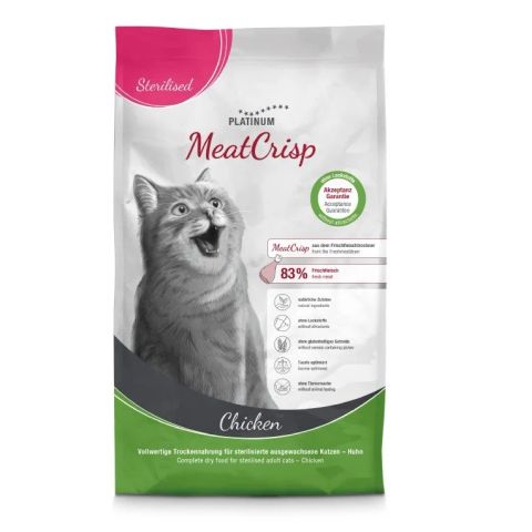PLATINUM MeatCrisp Sterilised Chicken - dry cat food - 1,5kg