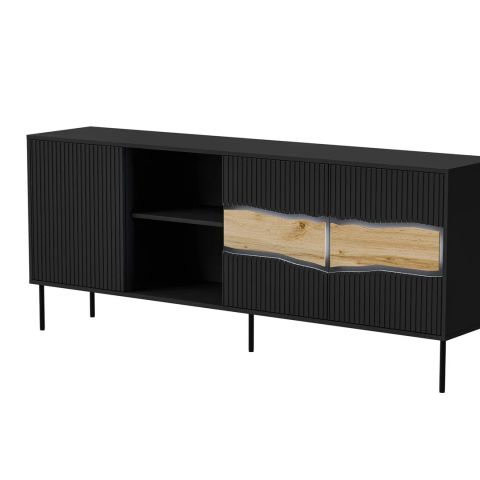 Cama INSERTO 3D1W chest of drawers 190x40x80 black + LED