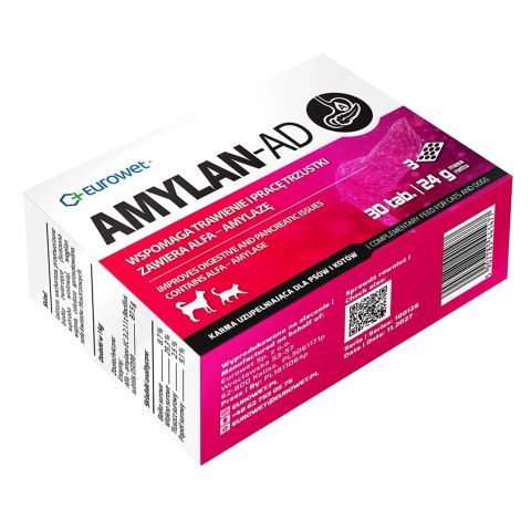 EUROWET Amylan-Ad - supplements for dogs and cats - 30 tablets