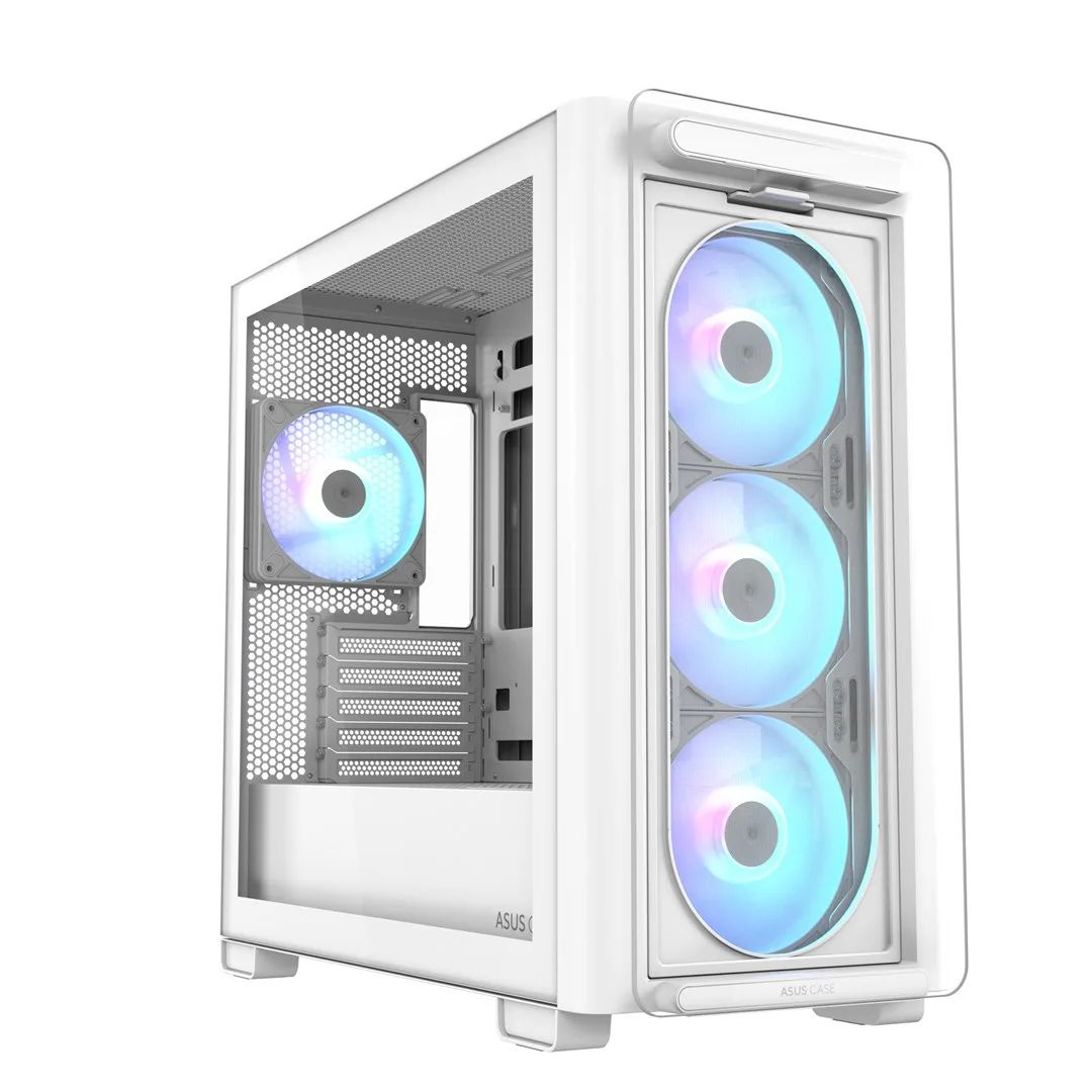 Case|ASUS|A23 PLUS|MidiTower|Case product features Transparent panel|MicroATX|MiniITX|Colour White|A23PLUSTG/ARGBWHITE
