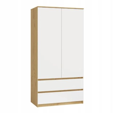 MALWA SS-90 wardrobe, artisan oak/white