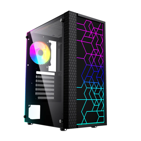 Gembird Fornax 2500 ARGB Gaming ATX computer case, Midi Tower, backlight, Black