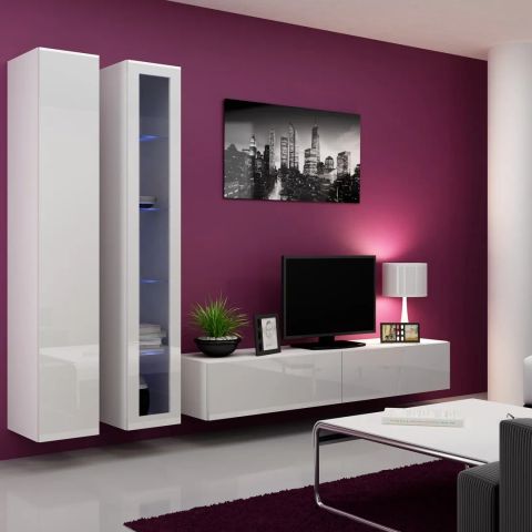 Cama Living room cabinet set VIGO 3 white/white gloss