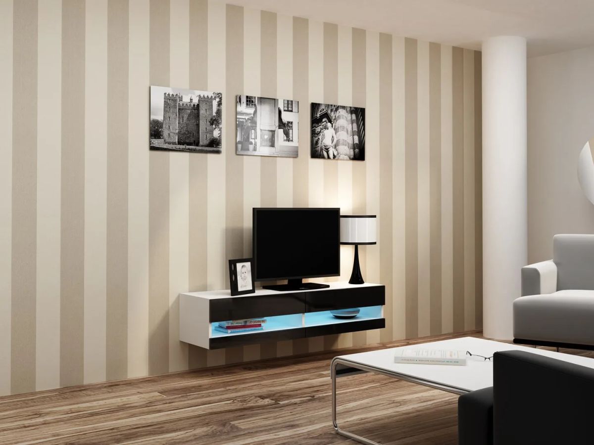 Cama Living room cabinet set VIGO NEW 13 white/black gloss