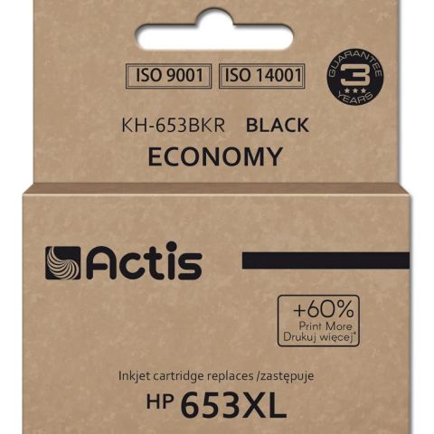 Actis KH-653BKR Ink Cartridge (replacement for HP 653XL 3YM75AE; Premium; 20ml; 575 pages; black)