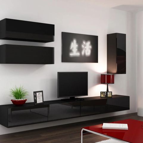 Cama TV stand VIGO 140 30/140/40 black/black gloss